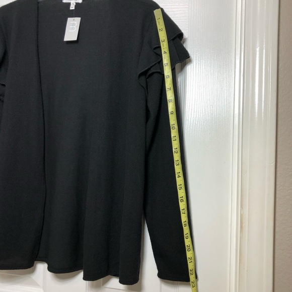 Maurices Lightweight Ruffle Sleeve Open Front Soft Black Versatile Cardigan M - Picture 11 of 12